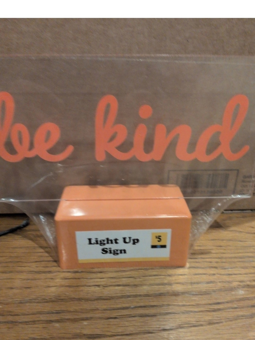 Be Kind Light-Up Sign - Orange
